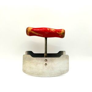 Antique‎ Vintage Dual Blade Red Wood Handle Stainless Steel Pastry Dough Cutter